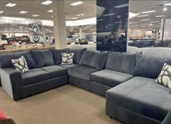 🩶JUST IN!!! Beautiful Gun Metal Living Room Sectional Chaise SOFA COUCH $10 DOWN