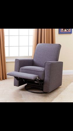 Abbyson Living Emma Nursery Swivel Glider Recliner Chair Grey