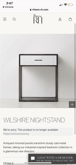 Restoration Hardware Wilshire Mirrored Side Table/ Nightstand