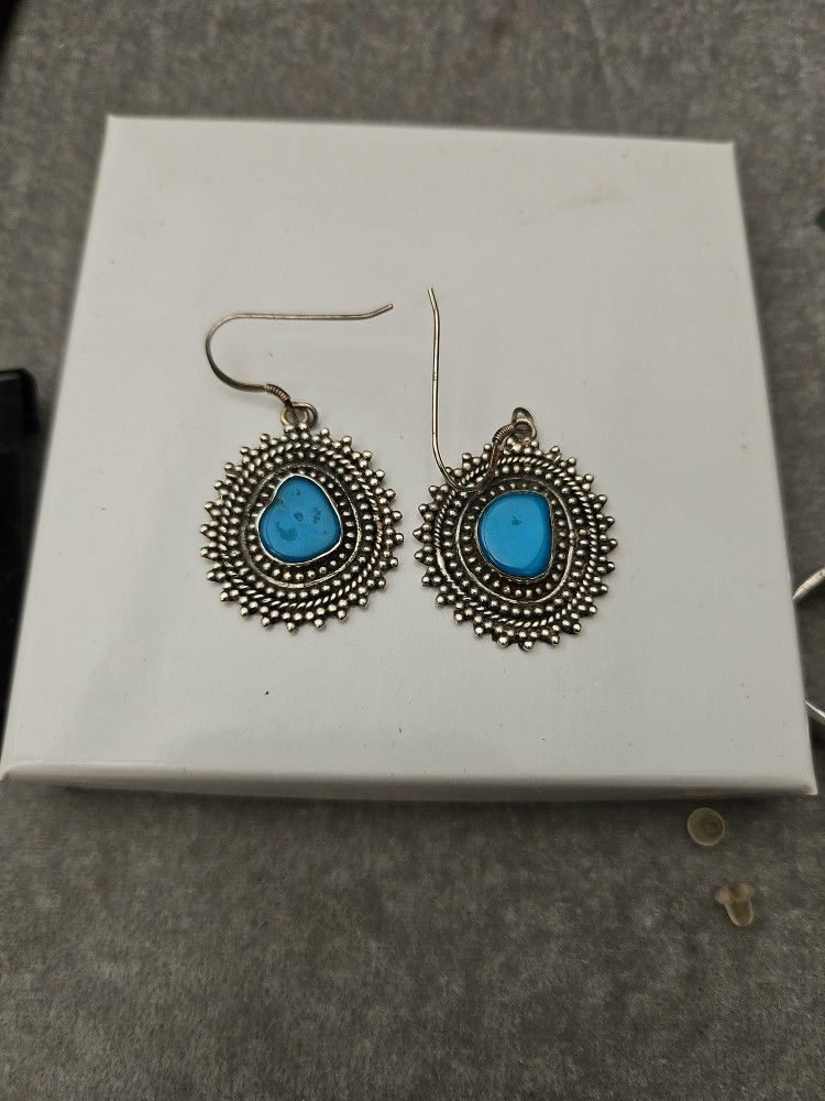 Arizona Sleeping Beauty Turquoise Earrings 