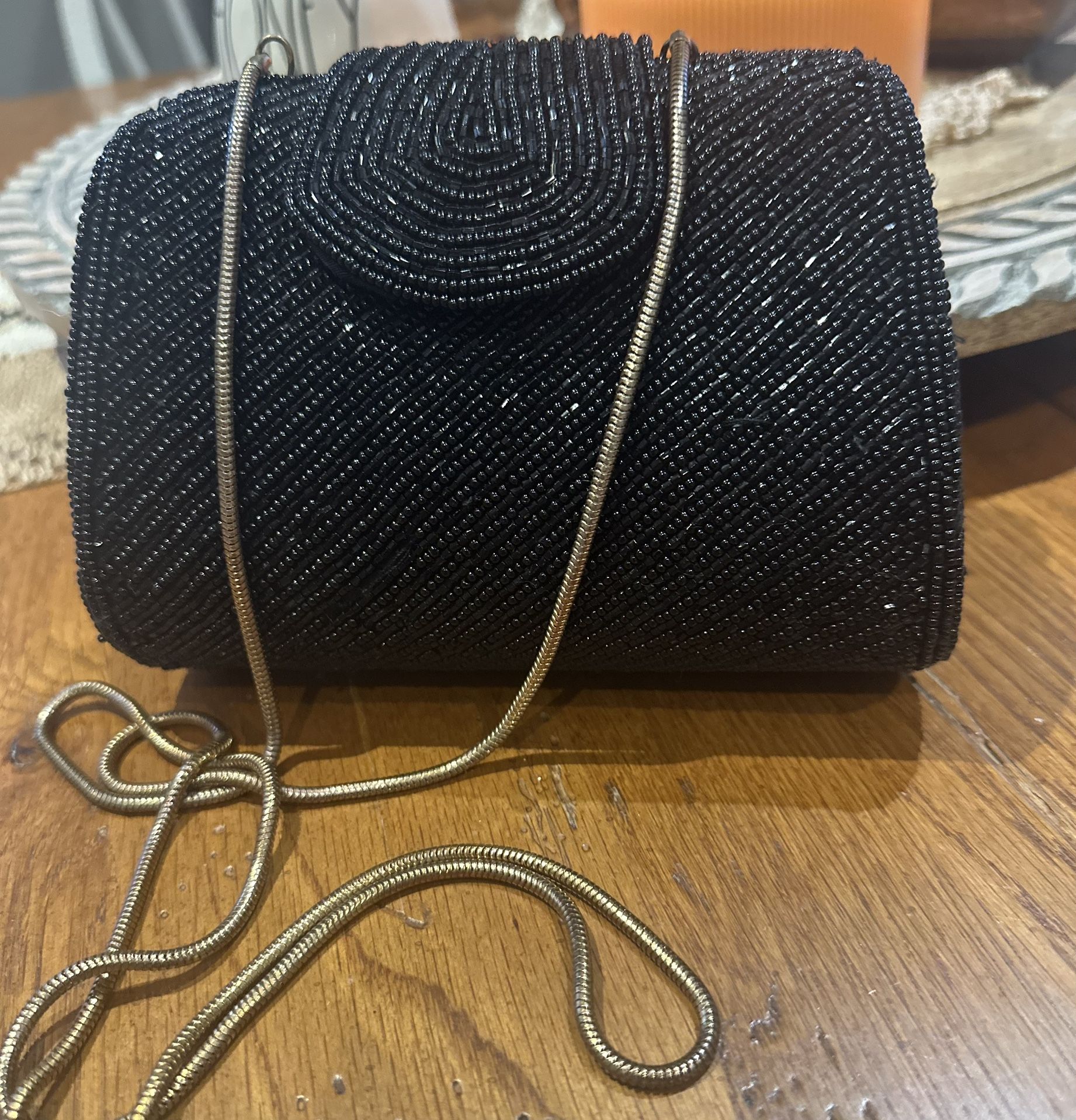 Black Vintage Beaded Bag