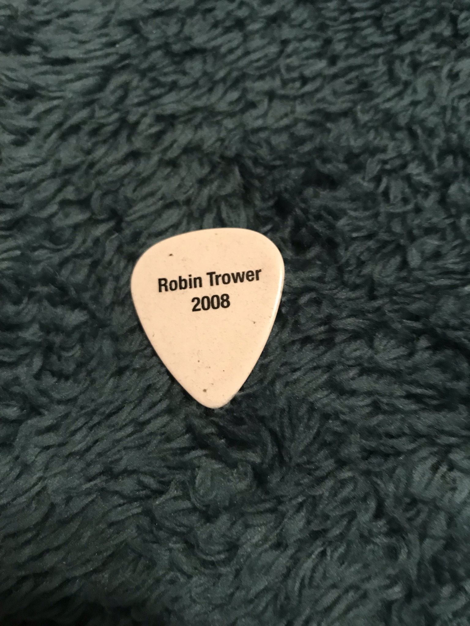 Robin Trower Guitar Pick From Handlebar Show In Greenville.
