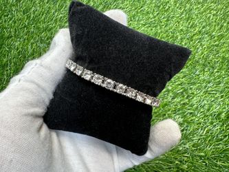 MOISSANITE DIAMOND TENNIS BRACELET CRYSTAL PENDANT 20CM MEN WOMEN A5