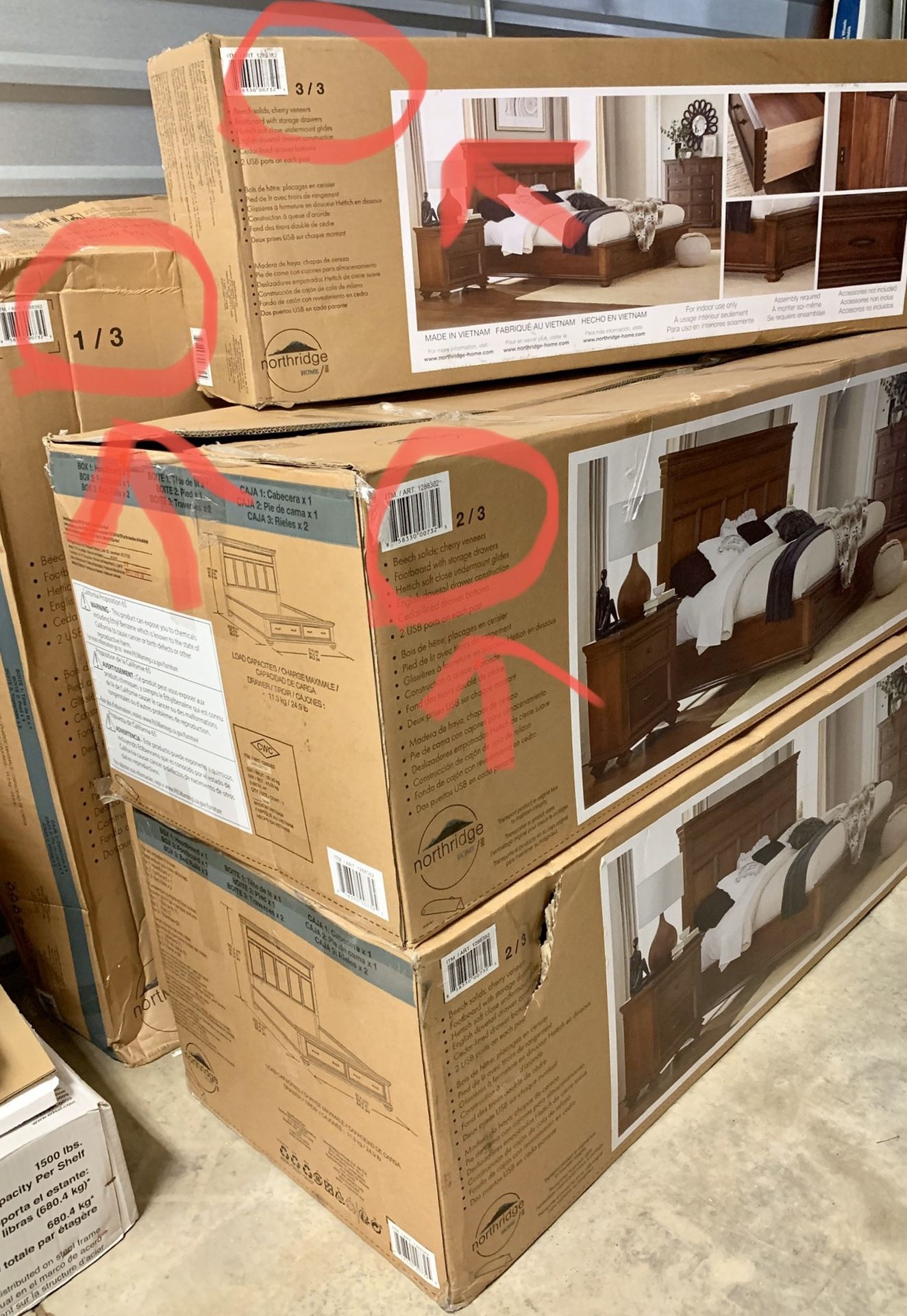 TWO DRAWERS KING STORAGE BED AND NIGHTSTAND By Universal Broadmoore Furniture (only 1 king bed and 1 nightstand no mattress)
