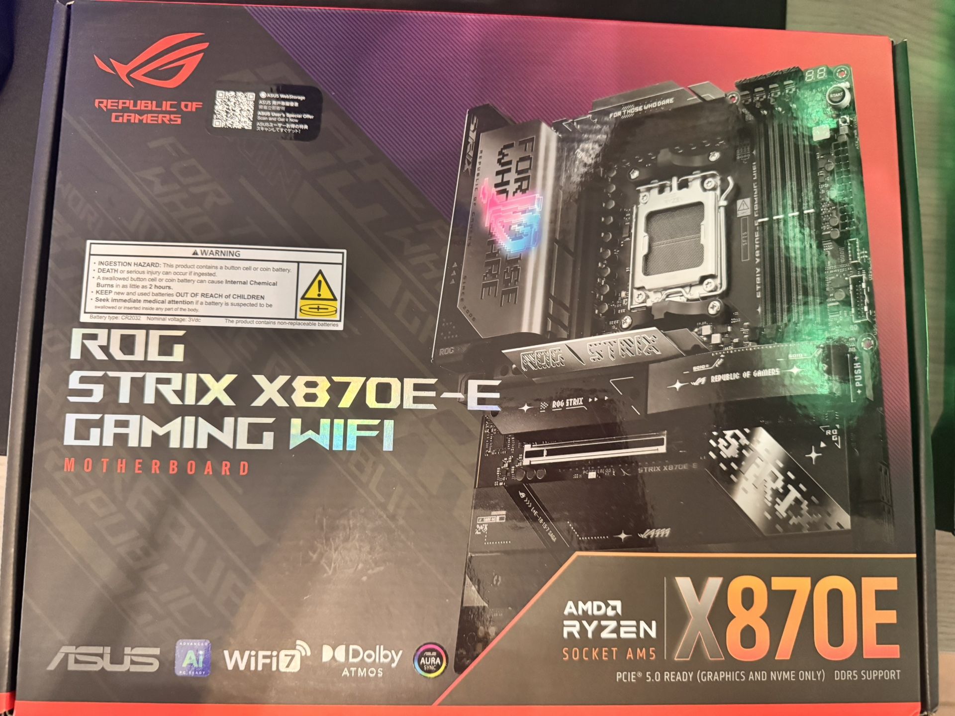 New In Box ASUS ROG Strix X870E-E Gaming WiFi AMD AM5 X870 ATX Motherboard
