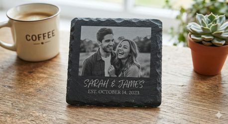Customized Genuine slate stone coaster set of 4
