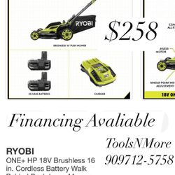 Ryobi Lawnmover Combo Financing Avaliable 