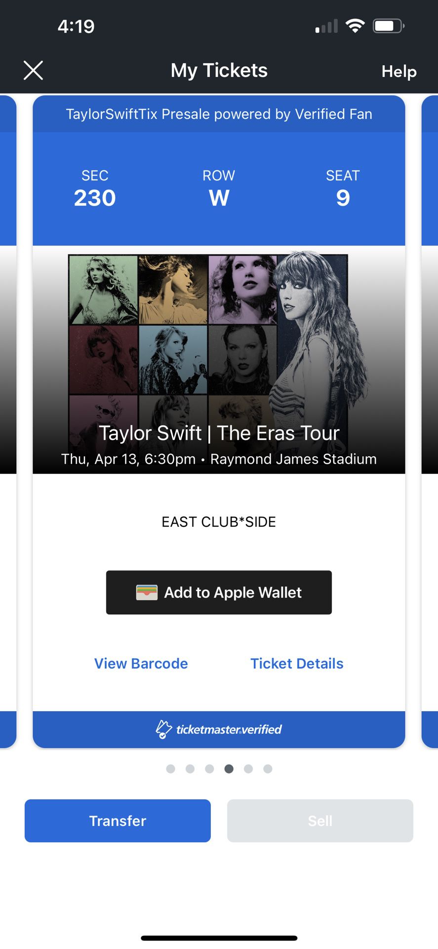 2 Taylor Swift Tickets 04/13 Raymond James Stadium 
