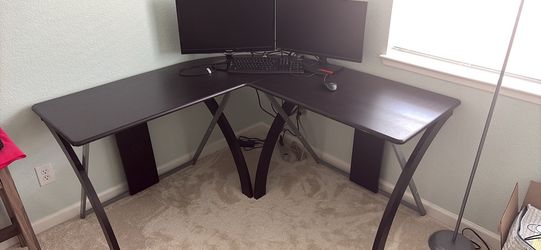 Black L - Shaped Corner Desk