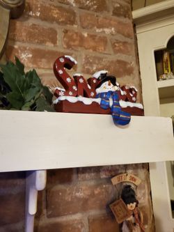 2 Snowmen Christmas Stocking Holders.  