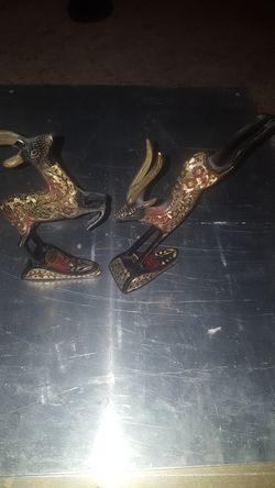 solid brass gazelles