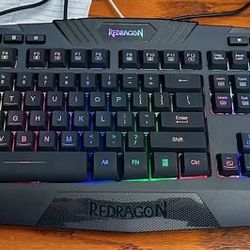 Redragon Gaming Keyboard Black RGB Light Modes, 4 Backlight Levels 