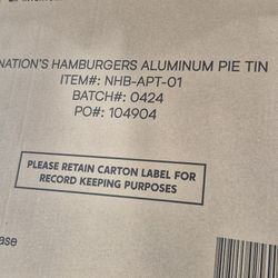Aluminum Pie TRAYS