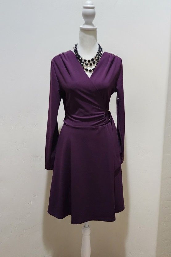 Marina V-Neck Long Sleeve Dress