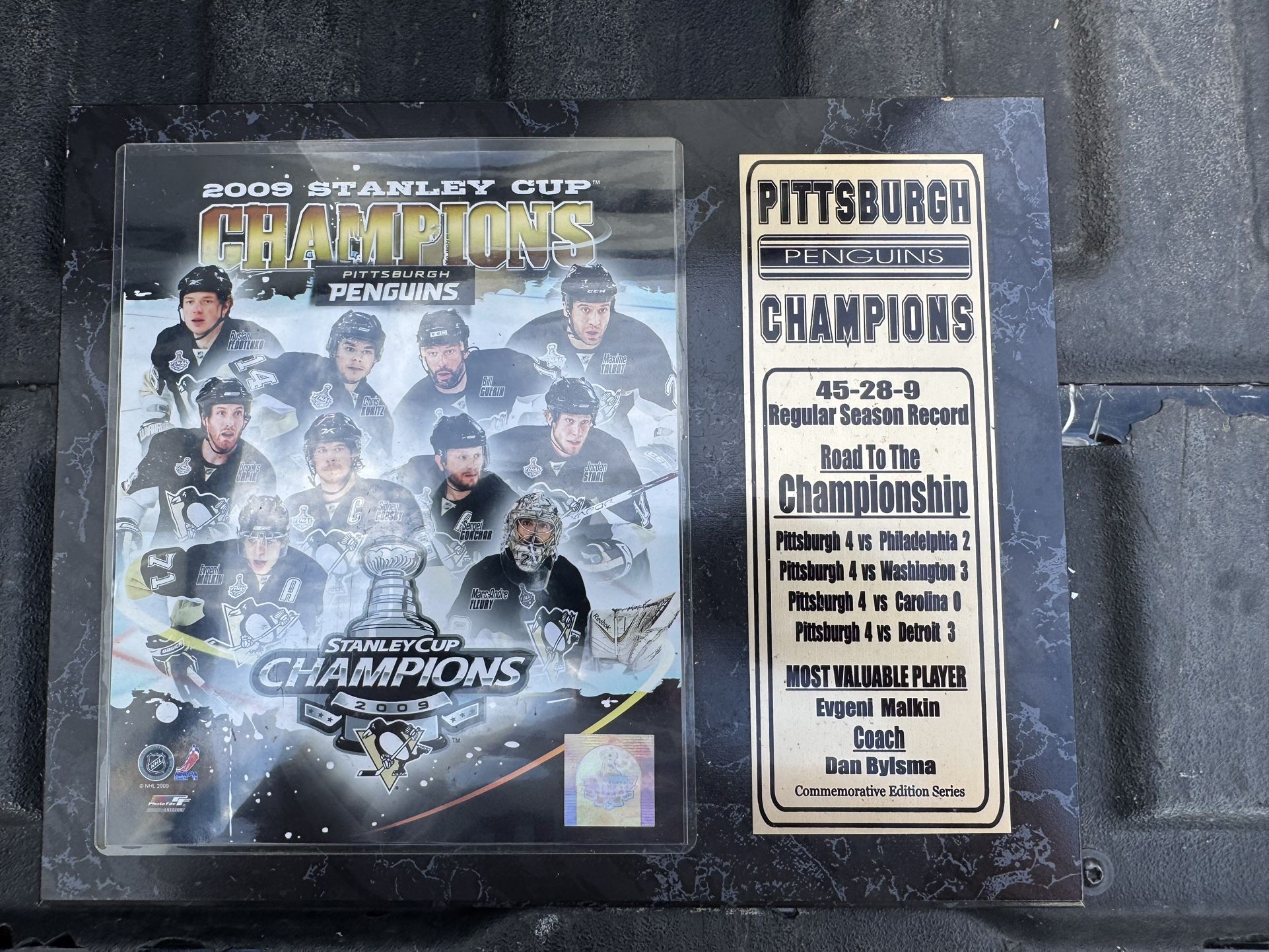 Pittsburgh Penguins NHL Hockey Plaque Photo Stanley Cup Champions 2009