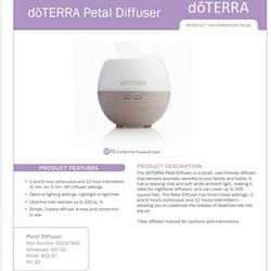 BRAND NEW DOTTERRA PETAL AROMA DIFFUSER