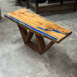 Live Edge River Style Epoxy Coffee Table