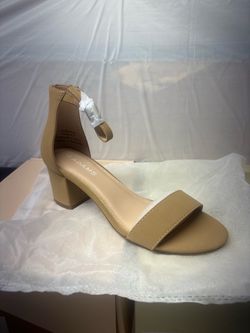 J. Adams Nude Block Heel Sandals