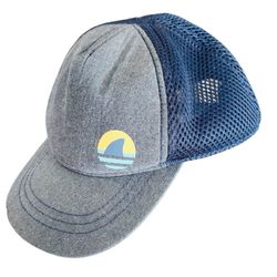 Surf Shark Mesh Cap with Elastic Band for Toddler in Blue