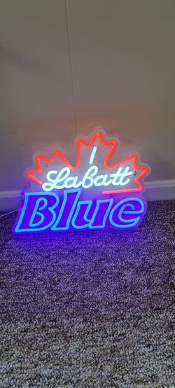 Neon labatt blue beer sign