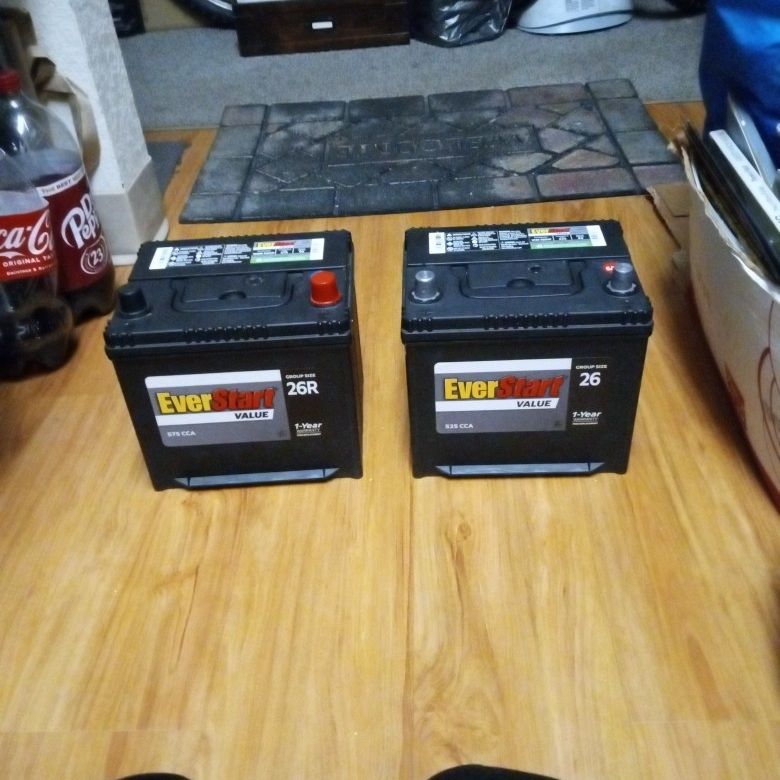 EverStart Value Car Batteries Group Size 26R & 26 . $90 Each or $175 for Both!