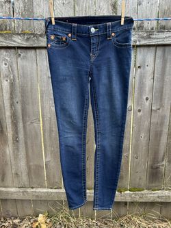 TRUE RELIGION DARK WASH Mid/ Low Rise SKINNY JEANS Sz 27