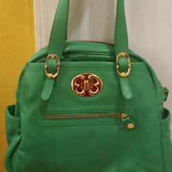 Emma Fox Green Leather Purse Like New