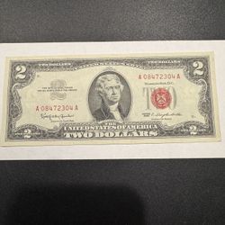 1963 $2 Red Seal Note – Circulated – Nice Condition