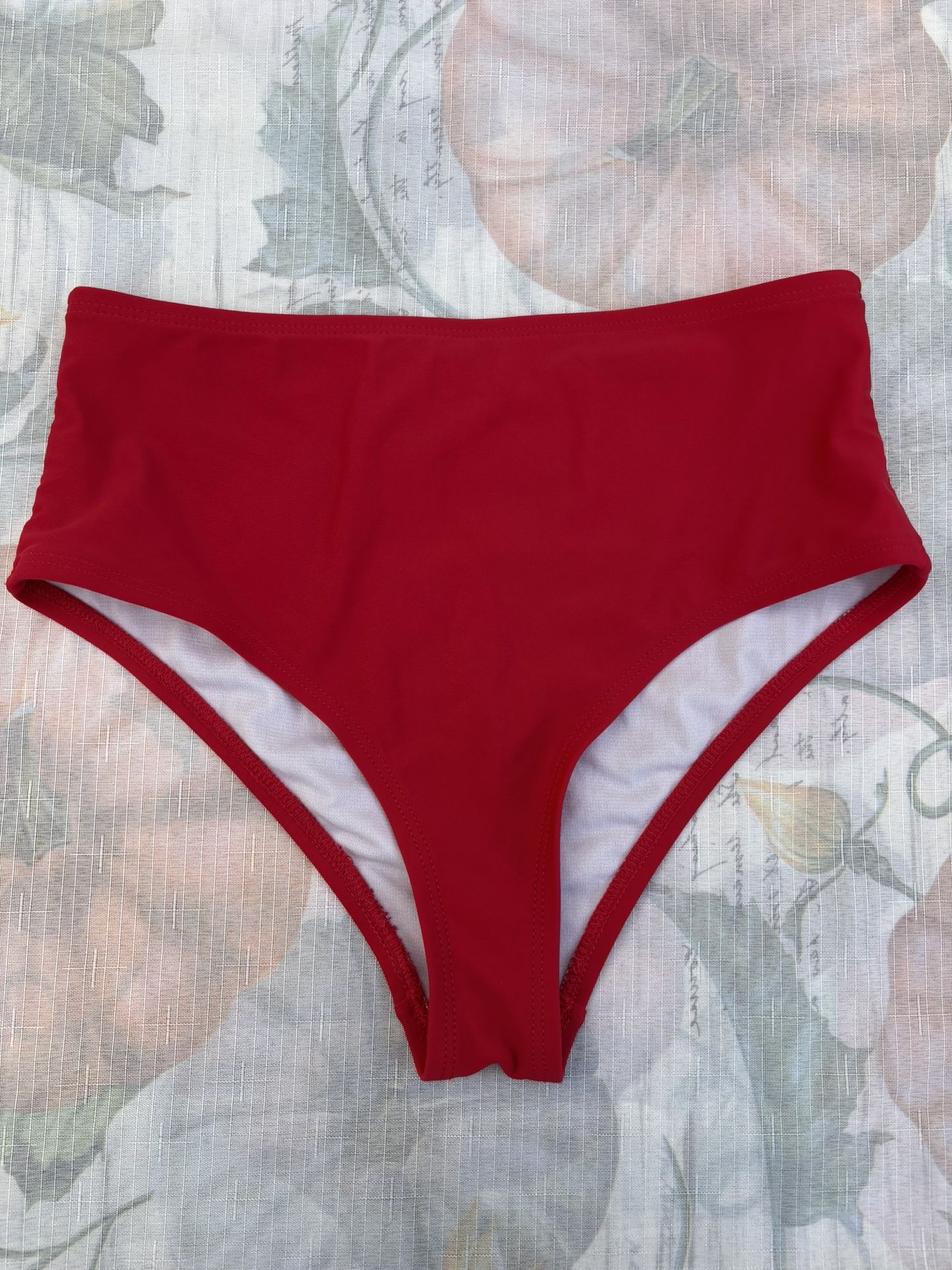 Fashion Nova Women's High Waisted Red Bikini Bottom Size Small Bathing Suit