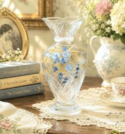 Glass vase Tracy Porter hand-painted,  from the "Evelyn" style line.