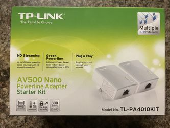 TP-Link AV500 Nano Powerline Adaptor, Up To 500Mbps (TL-PA4010)