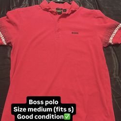 Light red boss polo