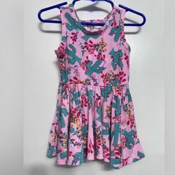 Dot Dot Smile Baby Girls Cactus Print Pink Tank Dress Size 6-12 Months