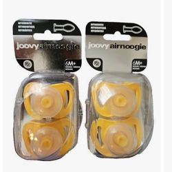 LOT of 12 Joovy Airnoogie Natural Classic 6 M+ New Pacifier Yellow Style 2141