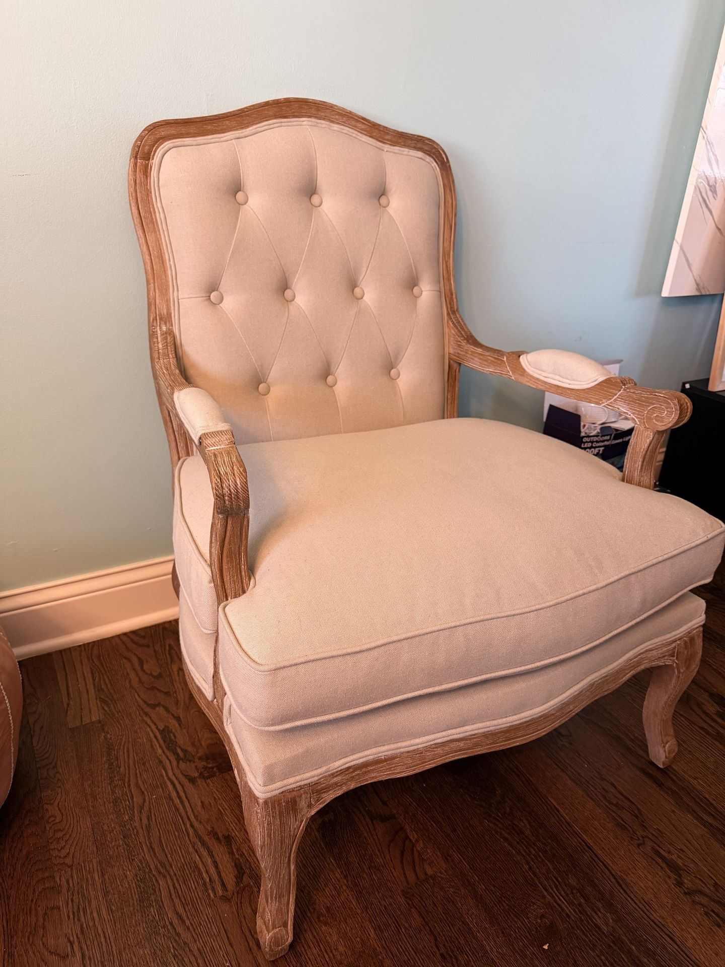 Vintage French Style Upholstered Accent Chair