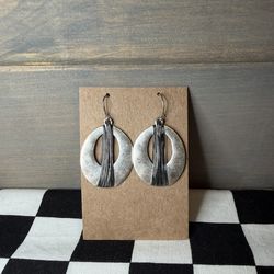 Wire Wrapped Oval Dangle Earrings