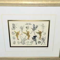 DISNEY TINKER BELL SKETCH FRAMED LIMITED EDITION PIN SET WITH COA