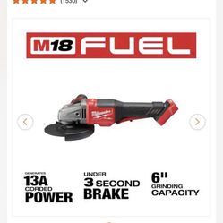 M18 FUEL 18V Lithium-Ion Brushless Cordless 4-1/2 in./6 in. Braking Grinder with Paddle Switch (Tool-Only)