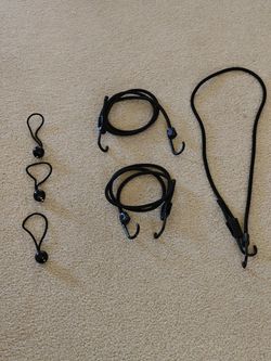 Moving sale!3 pcs 48 Inch Adjustable Bungee Cords with Hooks & 3pcs 6" Ball Bungee Cord