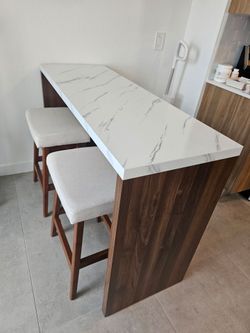 Bar table, High table with bar stools set of 4