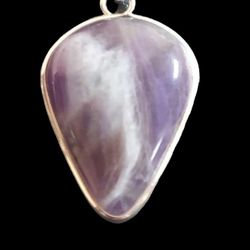 925 Fine Solid Stamped Sterling Silver Genuine Amethyst Lace Pendant 2 Inch. New Without Tags. Not Plated Or Filled. 12Grams