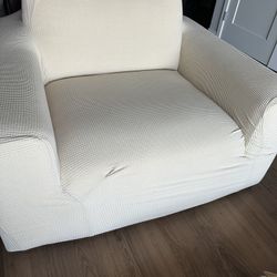 White Fabric Armchair