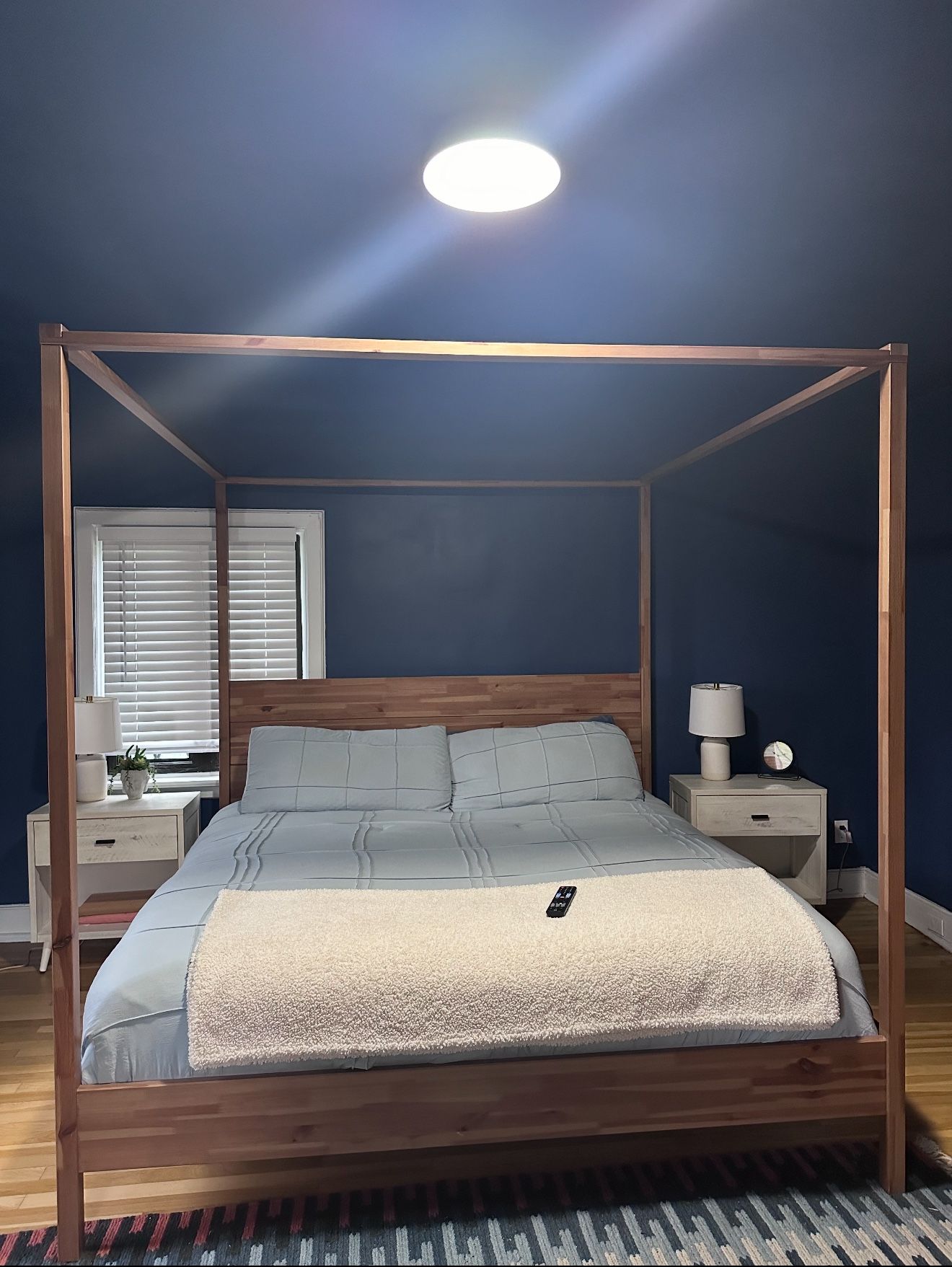 Wood Canopy King Bed Frame