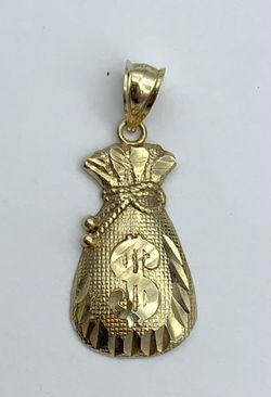 Gold $ bag pendant #29928
