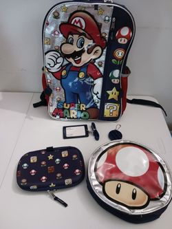 Super Mario backpack and accessories