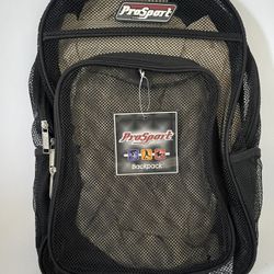 Brand new with tags Prosport Black Mesh Pack Zippered School Bag Backpack