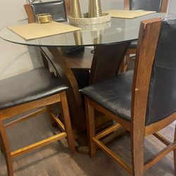 Glass Dining Table  & 4 Chairs $300