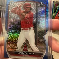 2023 Bowman Chrome 1st Bowman Randy De Jesus Blue Shimmer /150 Angels Baseball