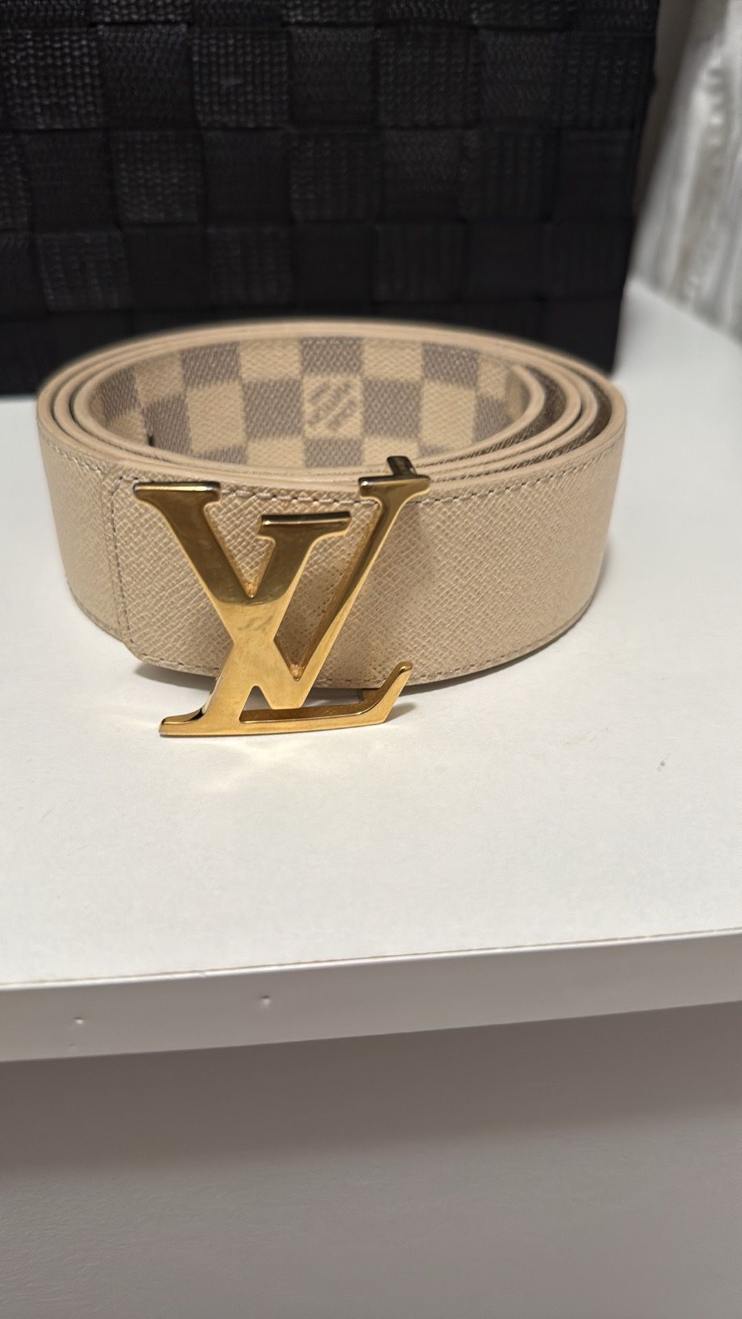 White Louis Vuitton Belt