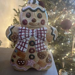  Gingerbread Man Cookie Jar Vintage Jay imports 1996 Christmas Holiday 